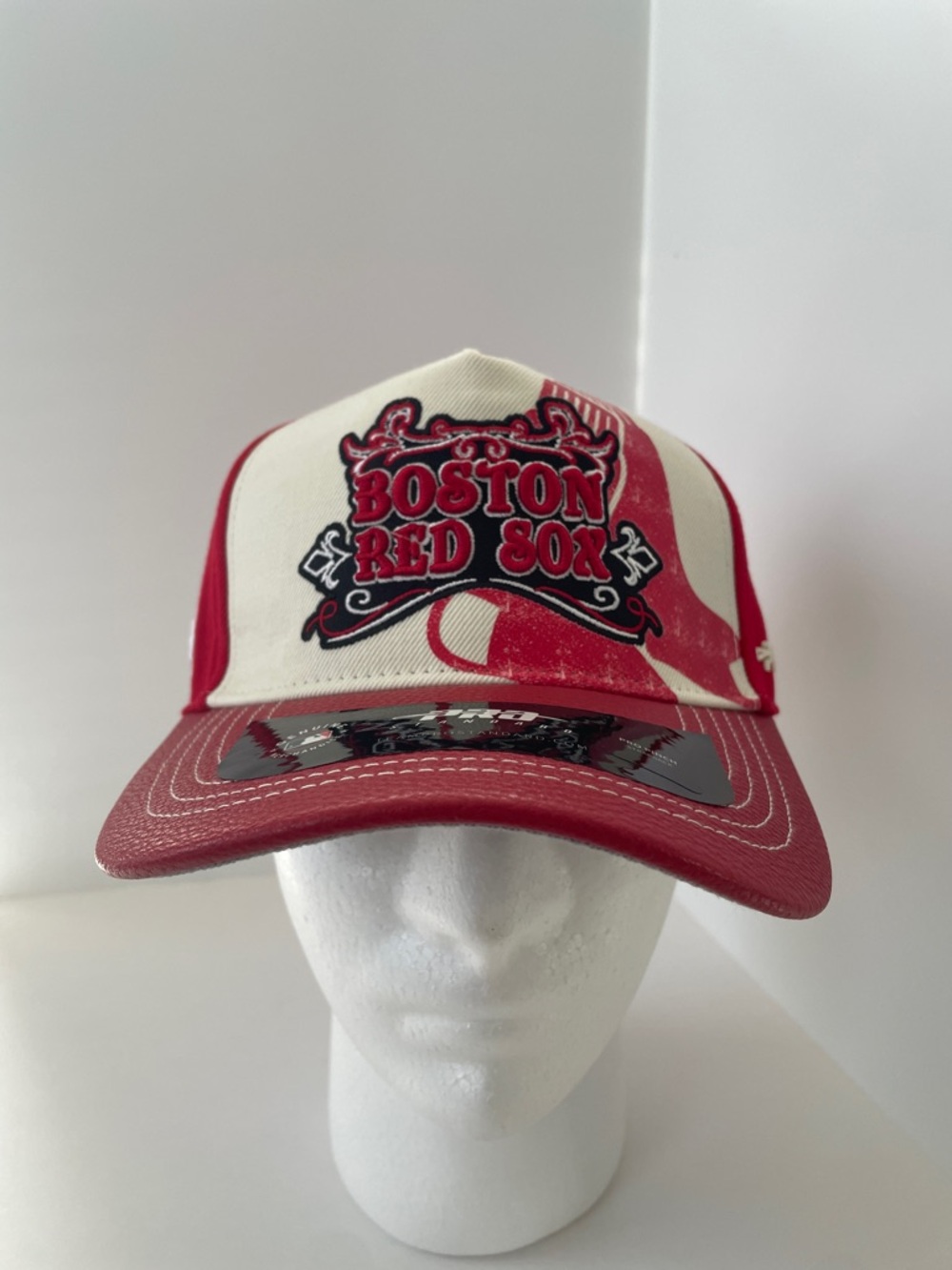 Pro Standard Boston Red Sox Cream Wool Strapback Hat 3D Logo NWT